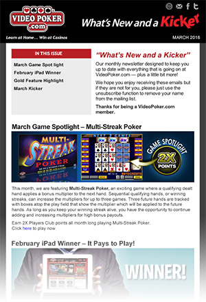 VideoPoker.com Newsletter